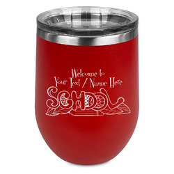 Welcome to School Stemless Stainless Steel Wine Tumbler - Red - Double Sided (Personalized)