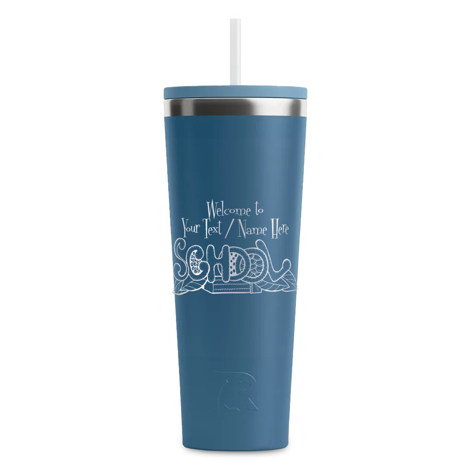 https://www.youcustomizeit.com/common/MAKE/2463811/Welcome-to-School-Steel-Blue-RTIC-Everyday-Tumbler-28-oz-Front.jpg?lm=1698263059