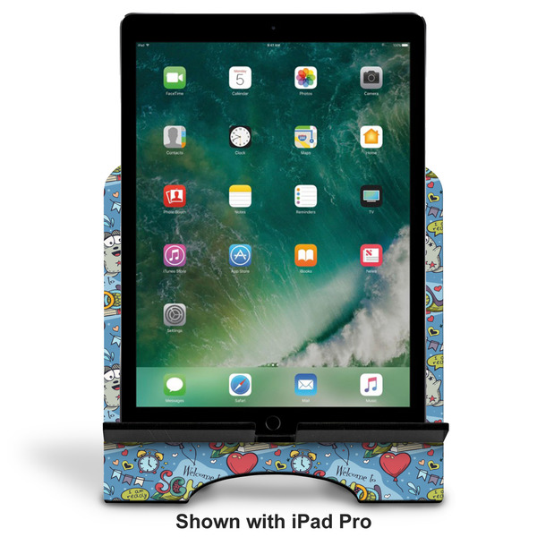 Welcome to School Stylized Tablet Stand - Front with ipad