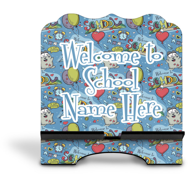 Welcome to School Stylized Tablet Stand - Front without iPad