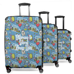 Welcome to School 3 Piece Luggage Set - 20" Carry On, 24" Medium Checked, 28" Large Checked (Personalized)