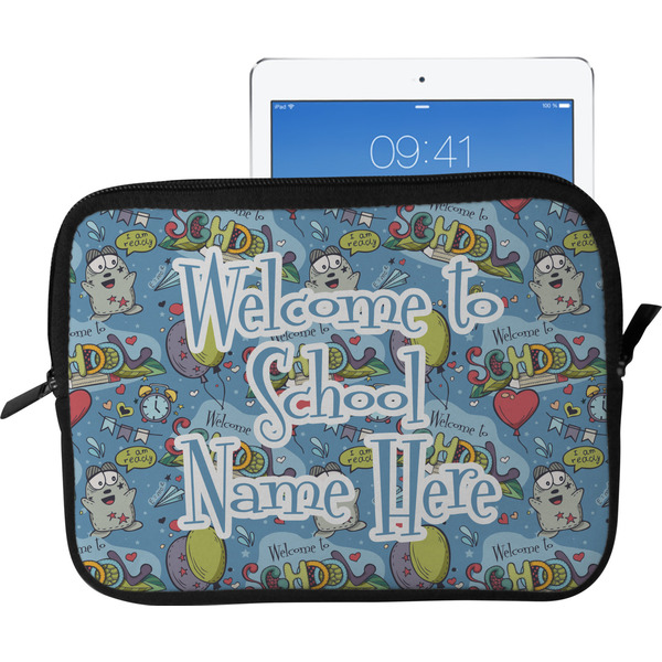 Custom Welcome to School Tablet Case / Sleeve - Large (Personalized)