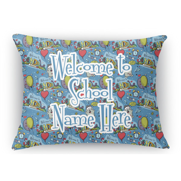 Custom Welcome to School Rectangular Throw Pillow Case - 12"x18" (Personalized)