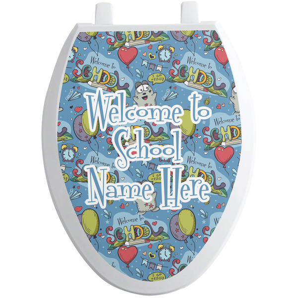 Custom Welcome to School Toilet Seat Decal - Elongated (Personalized)