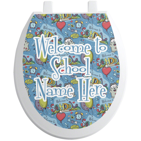 Custom Welcome to School Toilet Seat Decal - Round (Personalized)