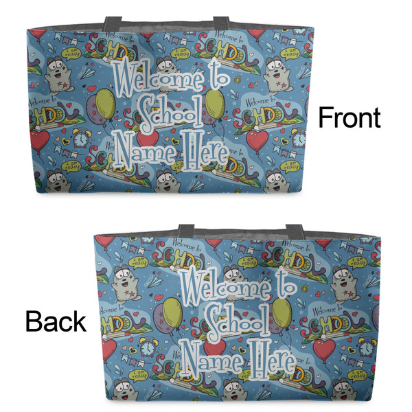 Welcome to School Tote w/Black Handles - Front & Back Views