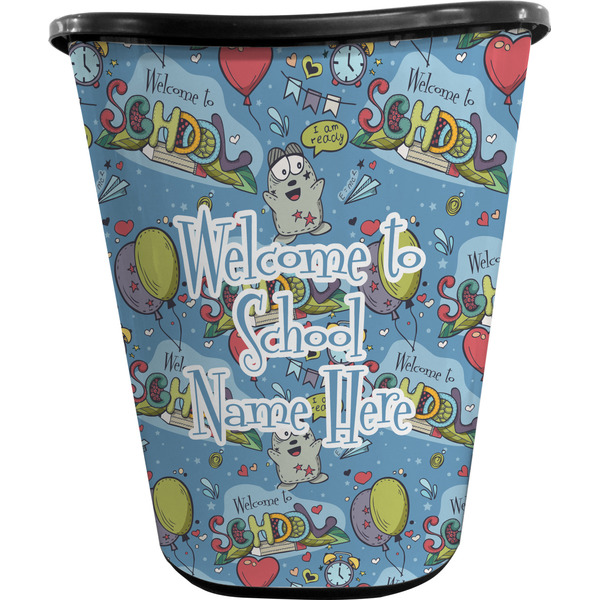 Welcome to School Trash Can Black