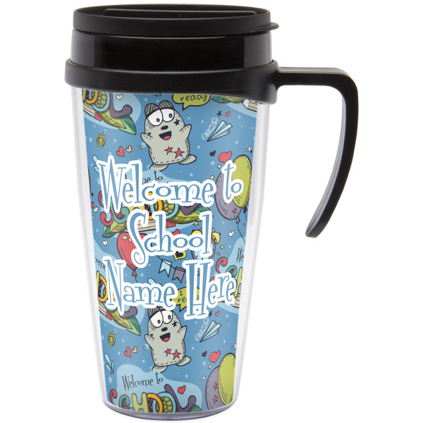 Custom Welcome to School Acrylic Travel Mug with Handle (Personalized)