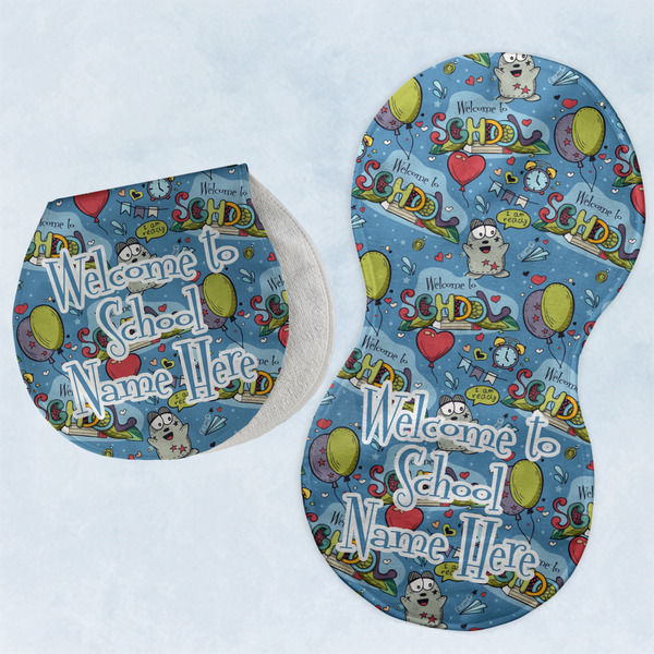 Custom Welcome to School Burp Pads - Velour - Set of 2 w/ Name or Text