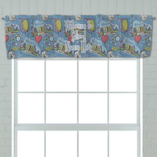 Welcome to School Valance - Closeup on window