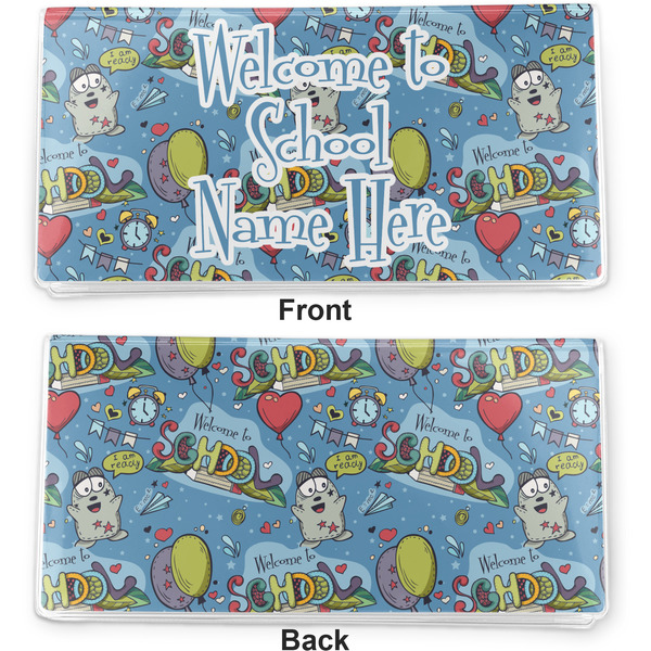 Welcome to School Vinyl Check Book Cover - Front and Back