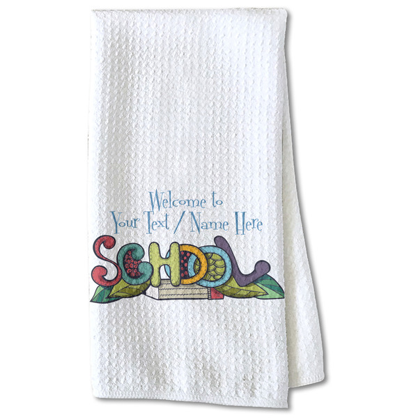 Welcome to School Waffle Towel - Partial Print Print Style Image