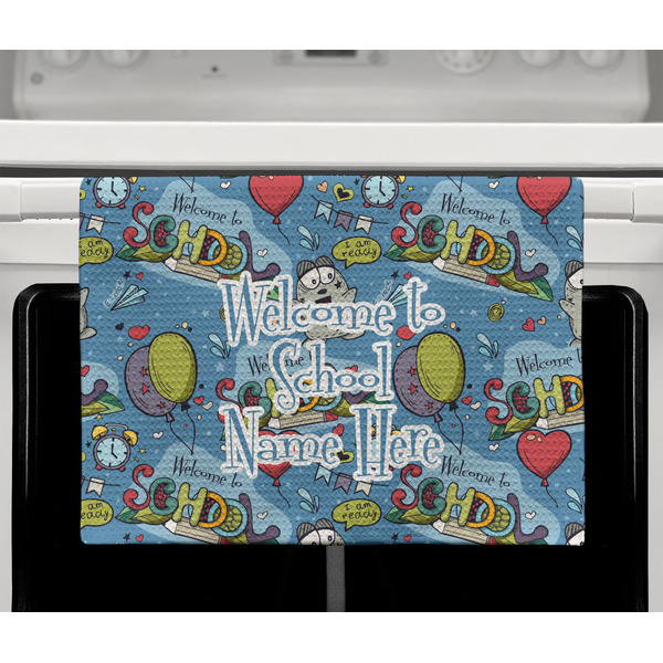 Welcome to School Waffle Weave Towel - Full Color Print - Lifestyle2 Image