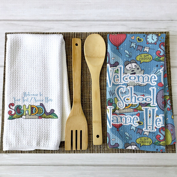 Welcome to School Waffle Weave Towels - 2 Print Styles