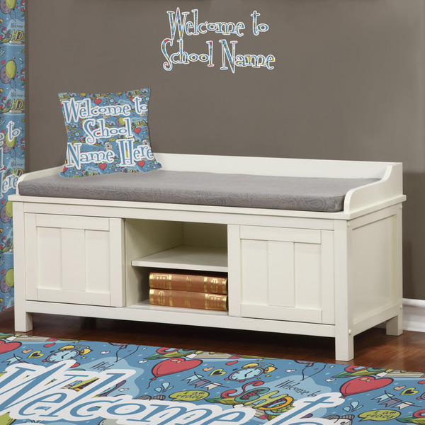 Welcome to School Wall Name Decal Above Storage bench