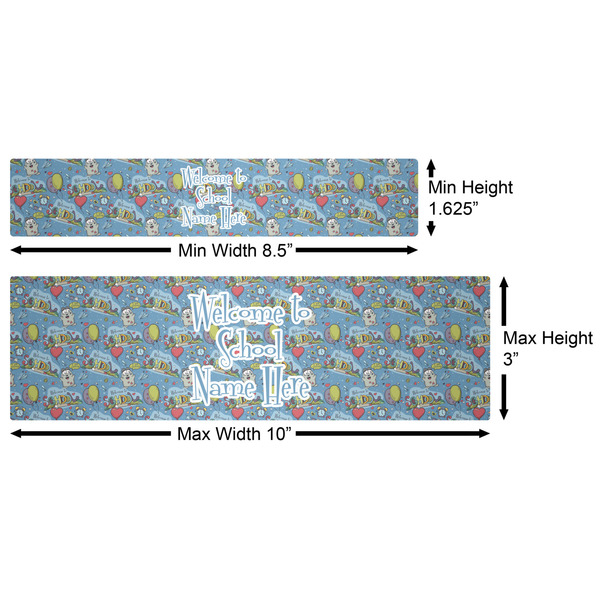 Welcome to School Water Bottle Labels w/ Dimensions