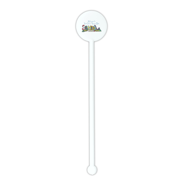 Welcome to School White Plastic 5.5" Stir Stick - Round - Single Stick