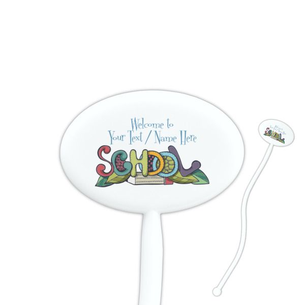 Custom Welcome to School Oval Plastic Stir Sticks (Personalized)