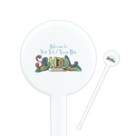 Welcome to School 7" Round Plastic Stir Sticks - White - Single Sided (Personalized)