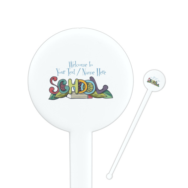 Custom Welcome to School Round Plastic Stir Sticks (Personalized)