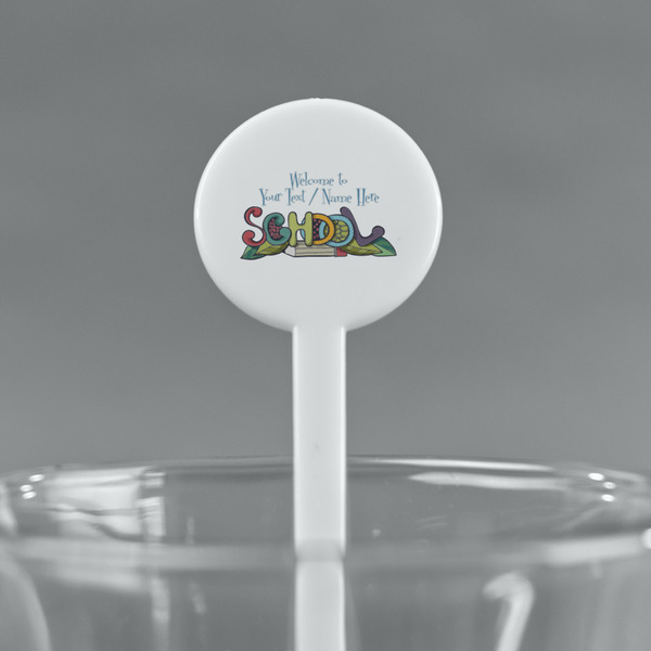 Welcome to School White Plastic 7" Stir Stick - Round - Main