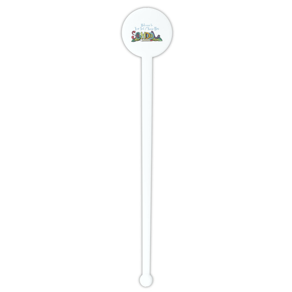 Welcome to School White Plastic 7" Stir Stick - Round - Single Stick