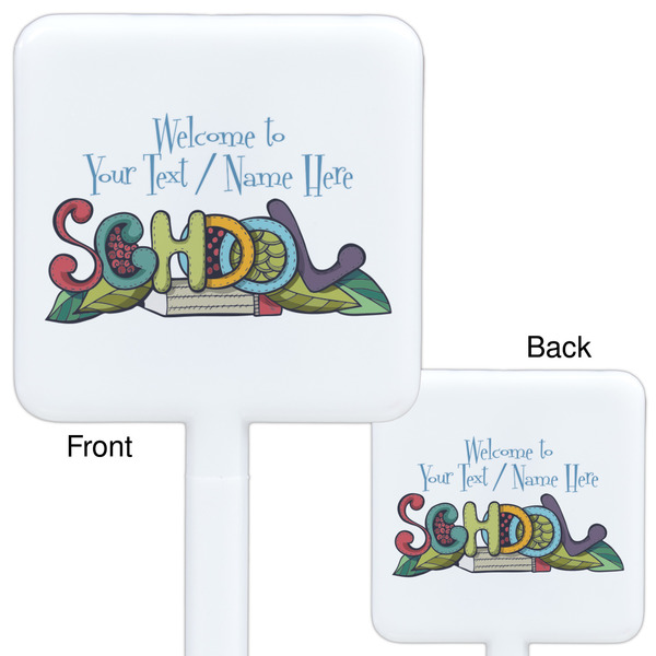Welcome to School White Plastic Stir Stick - Double Sided - Approval