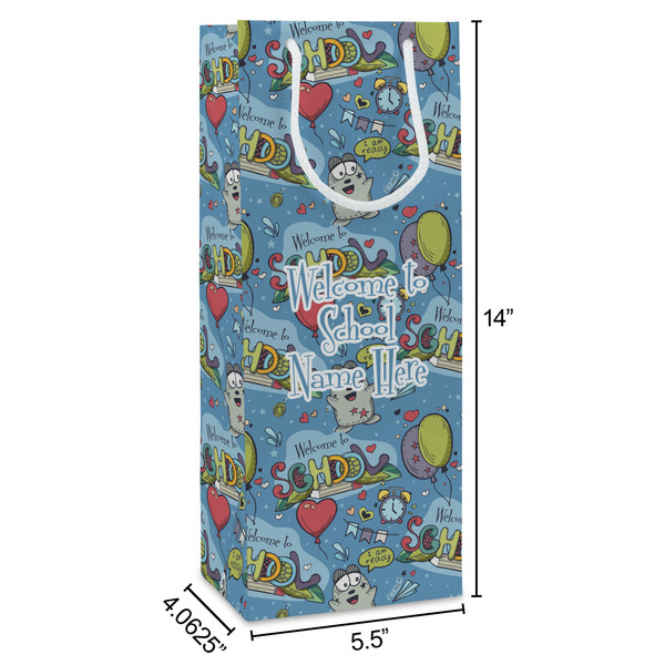 Welcome to School Wine Gift Bag - Dimensions
