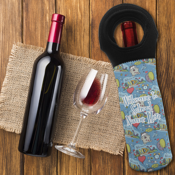 Welcome to School Wine Tote Bag - FLATLAY