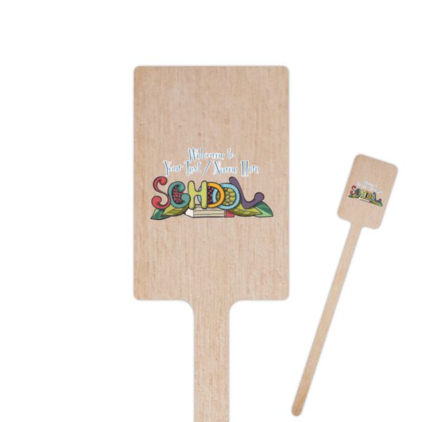 Custom Welcome to School 6.25" Rectangle Wooden Stir Sticks - Single Sided (Personalized)