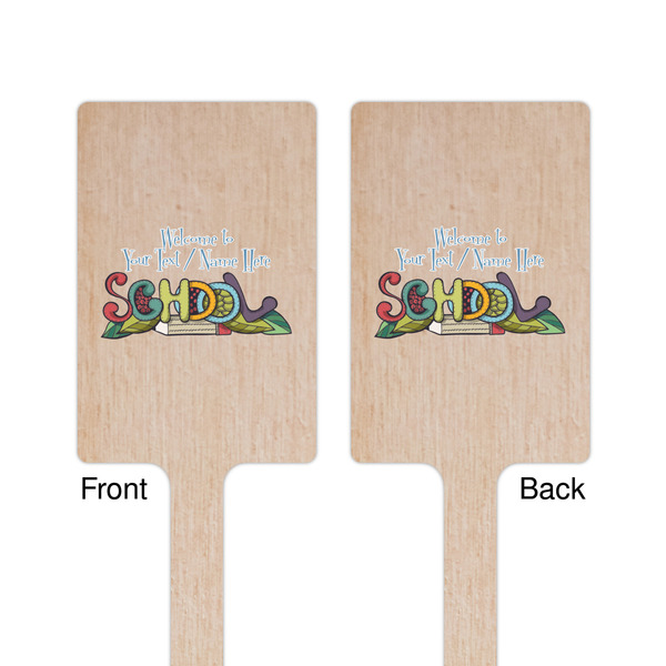 Welcome to School Wooden 6.25" Stir Stick - Rectangular - Double Sided - Front & Back