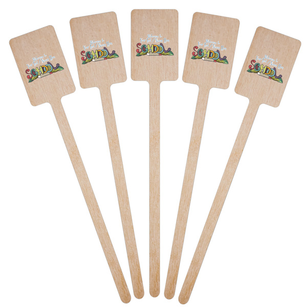 Welcome to School Wooden 6.25" Stir Stick - Rectangular - Fan View