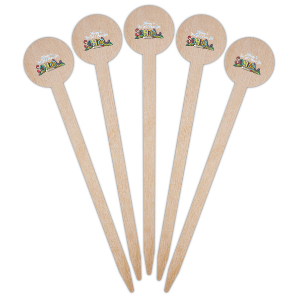 Welcome to School Wooden 6" Food Pick - Round - Fan View