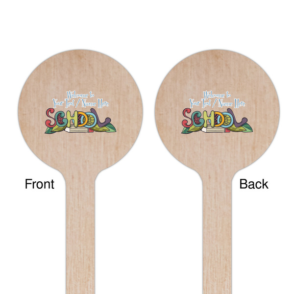 Welcome to School Wooden 6" Stir Stick - Round - Double Sided - Front & Back