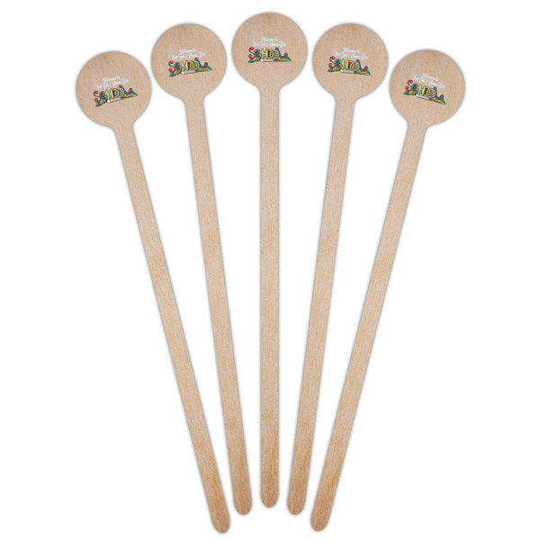 Welcome to School Wooden 6" Stir Stick - Round - Fan View