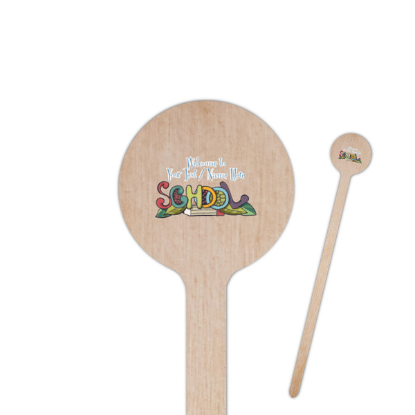 Custom Welcome to School 7.5" Round Wooden Stir Sticks - Double Sided (Personalized)