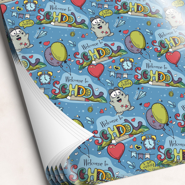 Custom Welcome to School Wrapping Paper Sheets - Single-Sided - 20" x 28"