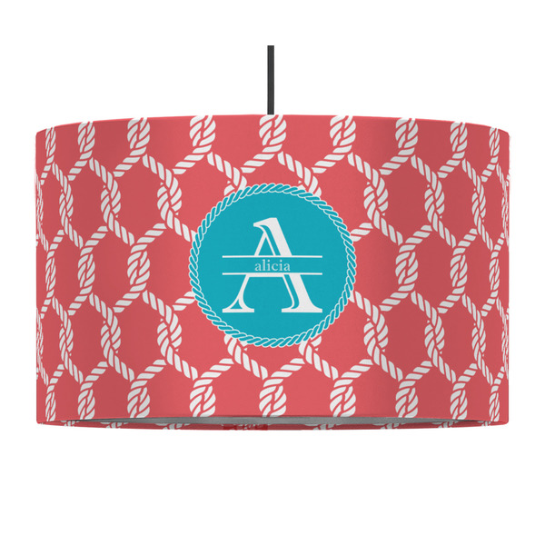 Linked Rope 12" Drum Lampshade - PENDANT (Fabric)