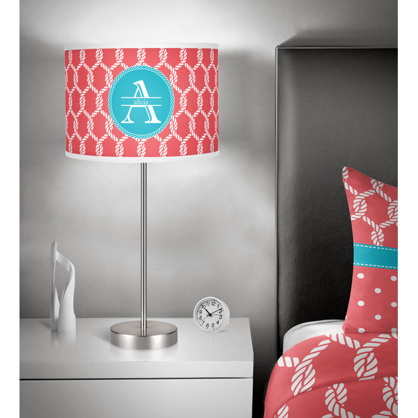 Linked Rope 13 inch drum lamp shade - in room