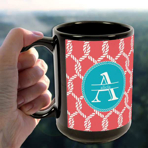 Linked Rope 15oz. Black Mug - LIFESTYLE