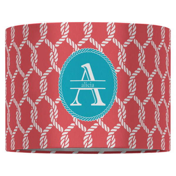 Linked Rope 16" Drum Lampshade - FRONT (Fabric)