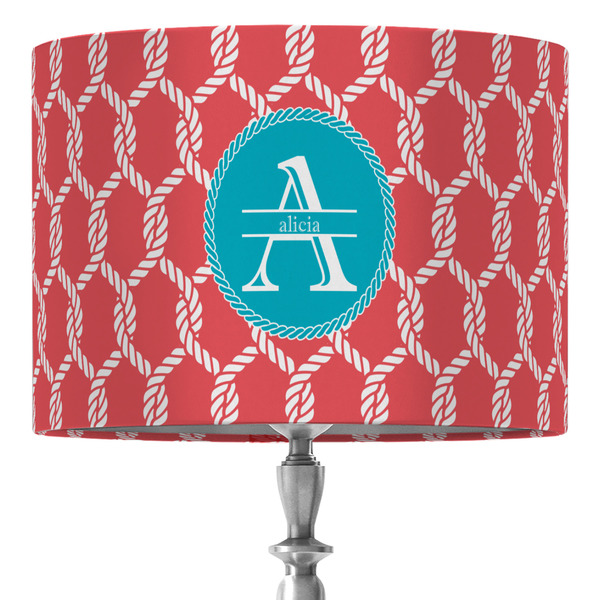 Custom Linked Rope 16" Drum Lamp Shade - Fabric (Personalized)