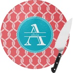 Linked Rope Round Glass Cutting Board - Small (Personalized)