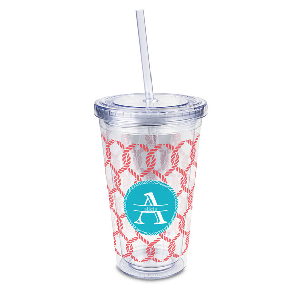 Custom Linked Rope 16oz Double Wall Acrylic Tumbler with Lid & Straw - Full Print (Personalized)