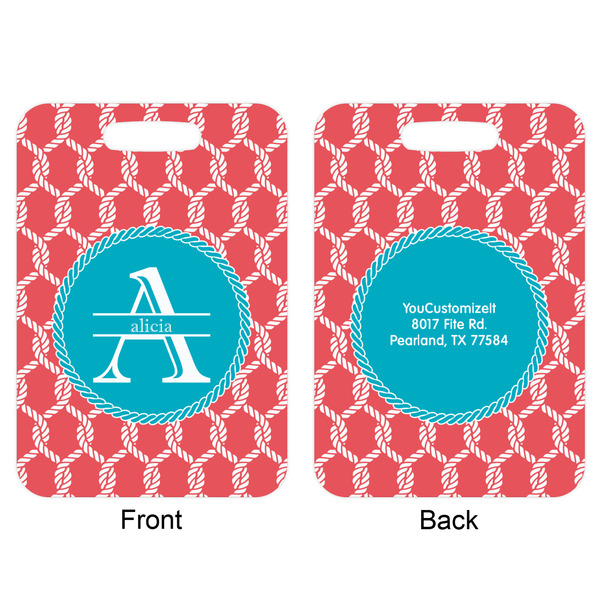 Linked Rope Aluminum Luggage Tag (Front + Back)