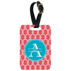 Linked Rope Metal Luggage Tag w/ Name and Initial