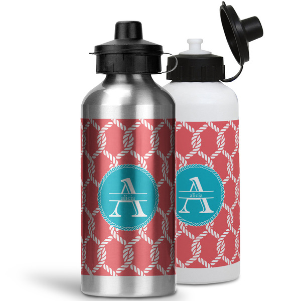 Linked Rope Aluminum Water Bottles - MAIN (white &silver)