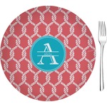Linked Rope 8" Glass Appetizer / Dessert Plates - Single or Set (Personalized)