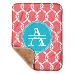 Linked Rope Sherpa Baby Blanket - 30" x 40" w/ Name and Initial