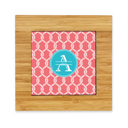 Linked Rope Bamboo Trivet with Ceramic Tile Insert (Personalized)